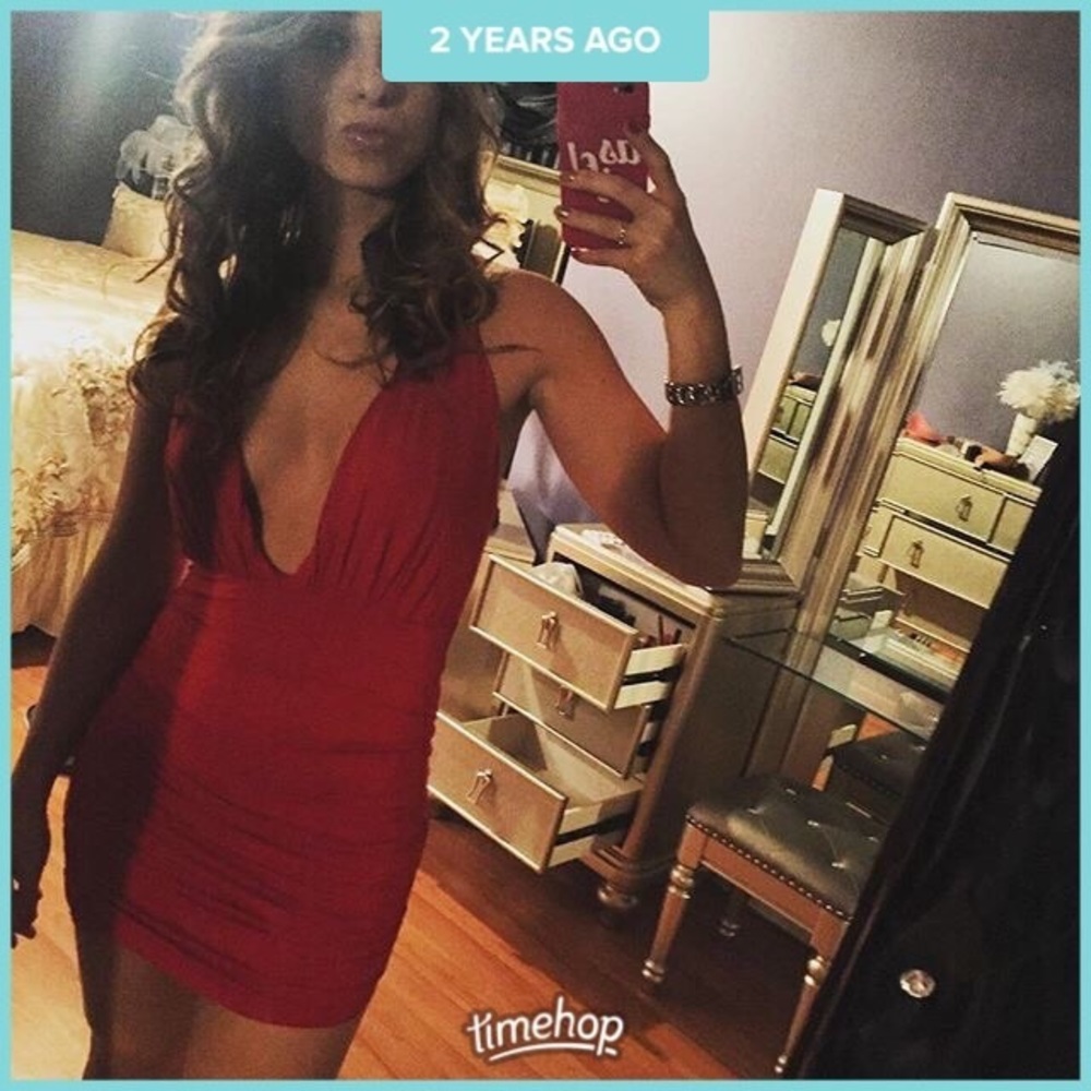 Red party dress